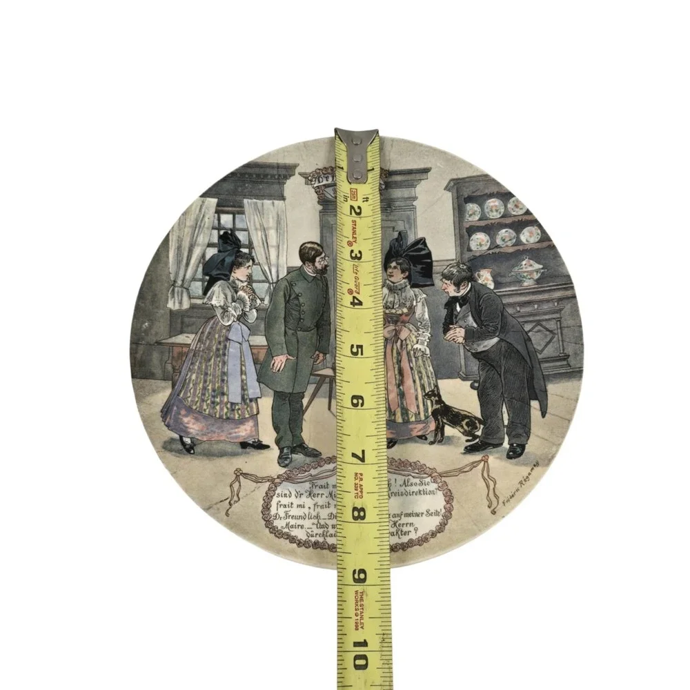ANTIQUE SARREGUEMINES DR BERR MAIRE COMEDY PLATE BY FREDERIC RIGAMAY‎ 8.75